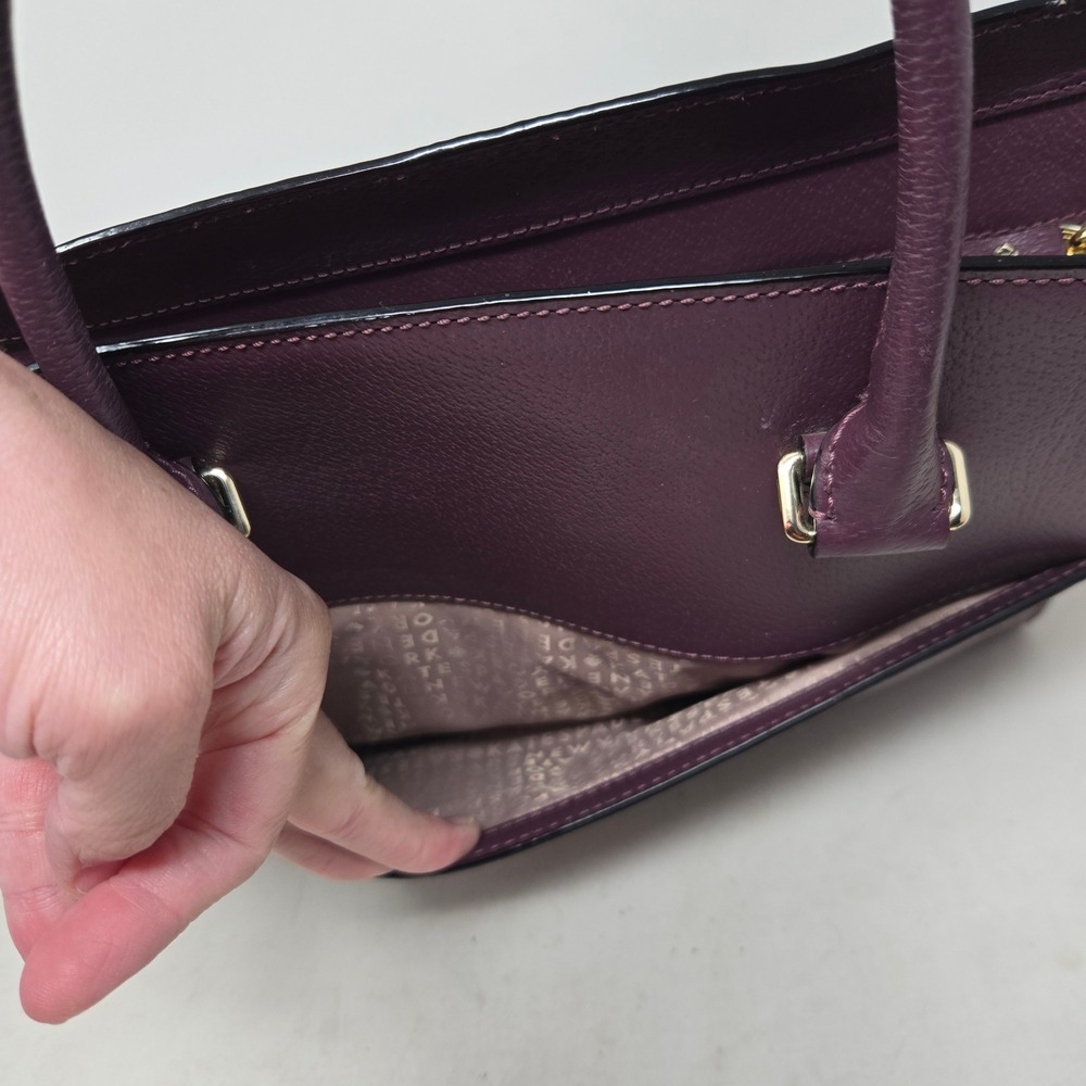 Kate Spade Plum Purple Leather Grove Street Lana Satchel Purse Handbag - Picture 5 of 16